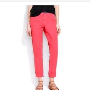 Madewell Rivington Pants Size 0 Coral Linen